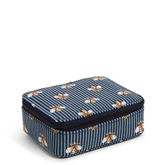 Travel Pill Case Bees Navy