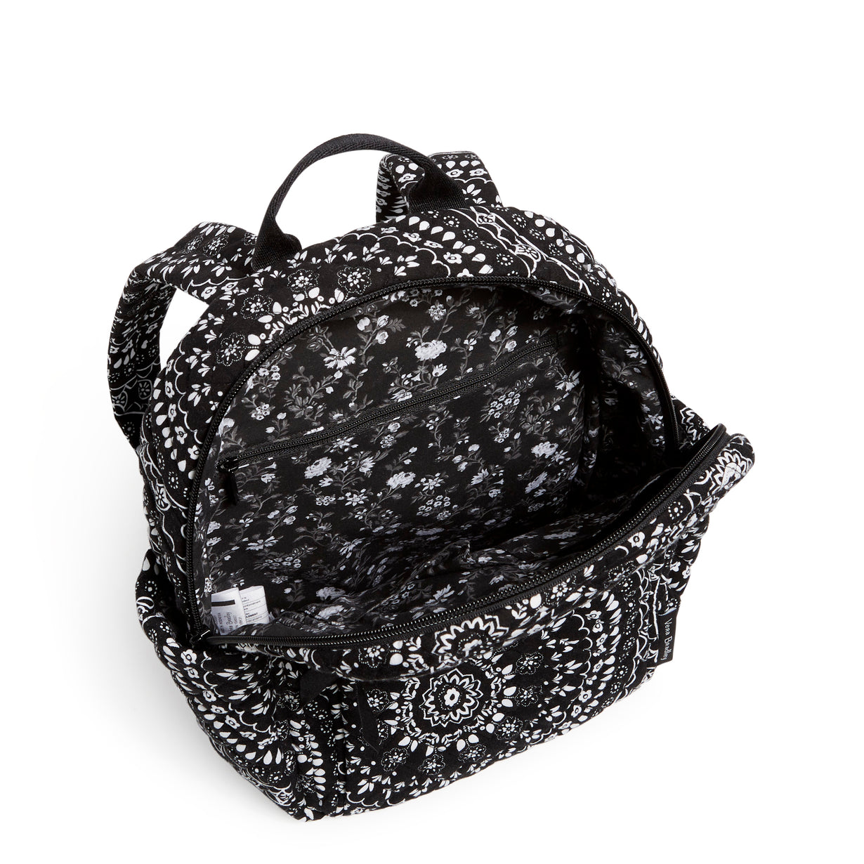 Small Backpack Black Bandana Medallion Inside