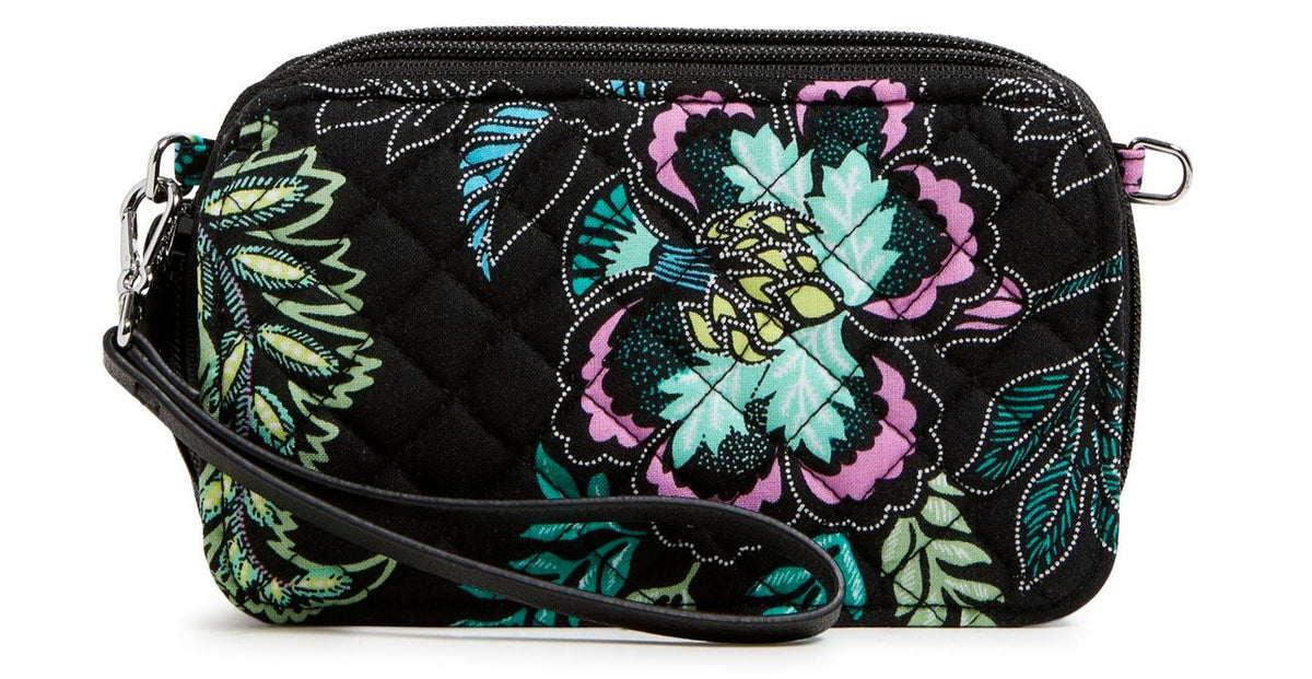 Vera Bradley RFID All in One Crossbody Wallet In Island Garden Pattern.