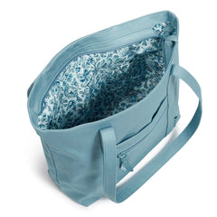 Small Vera Tote Bag In Reef Water Blue - Image 3 - Vera Bradley