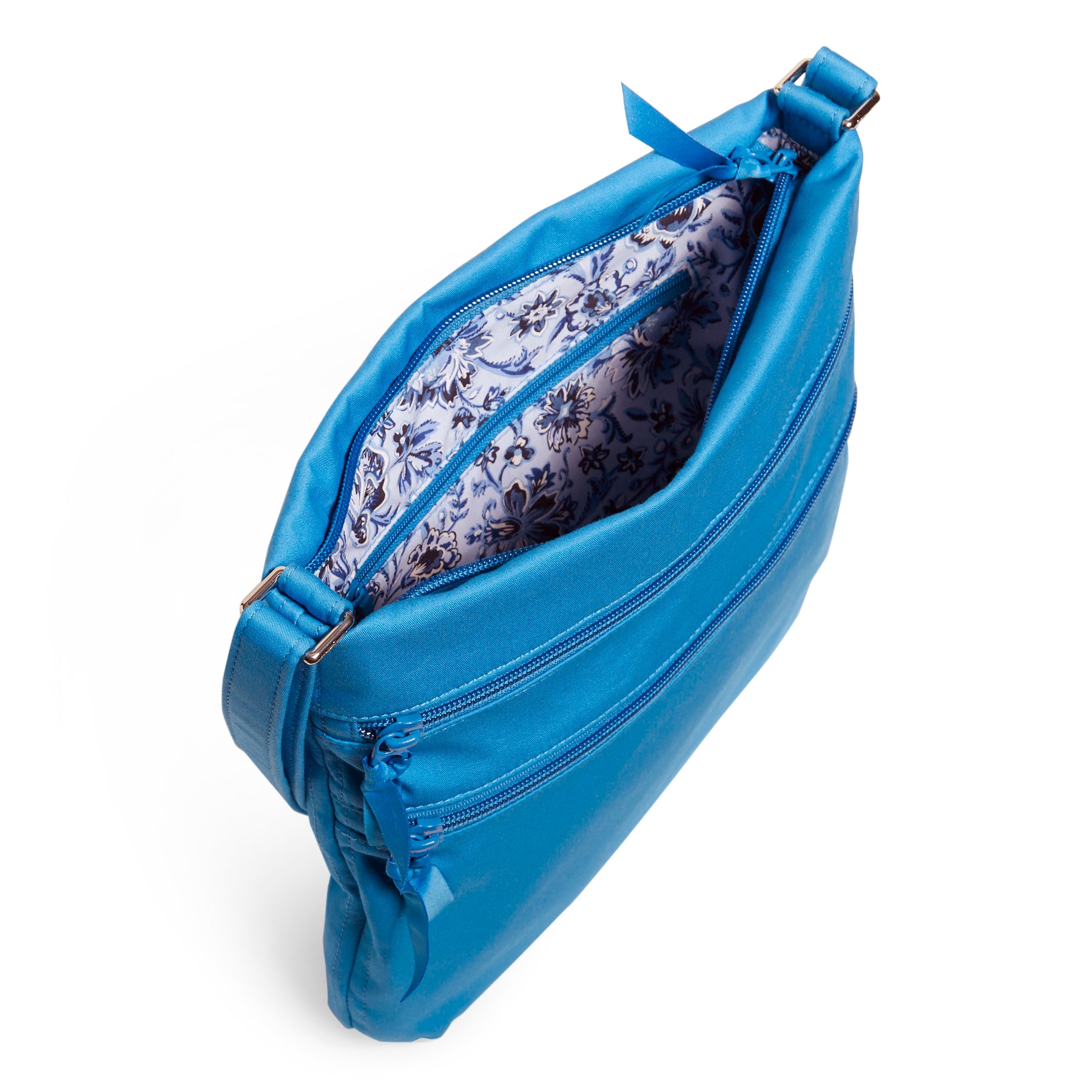 Triple Zip Hipster Blue Aster Inside Pattern