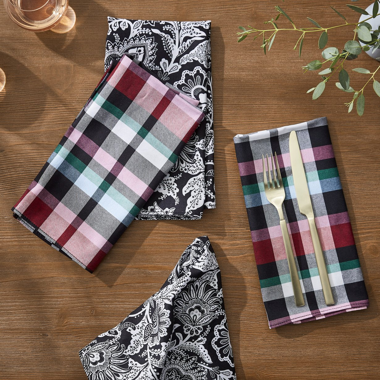 Napkin Set of 4 - Ribbons Plaid