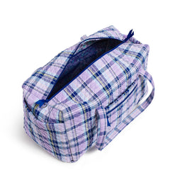 Vera Bradley Large Travel Duffel Bag In Amethyst Plaid Pattern.