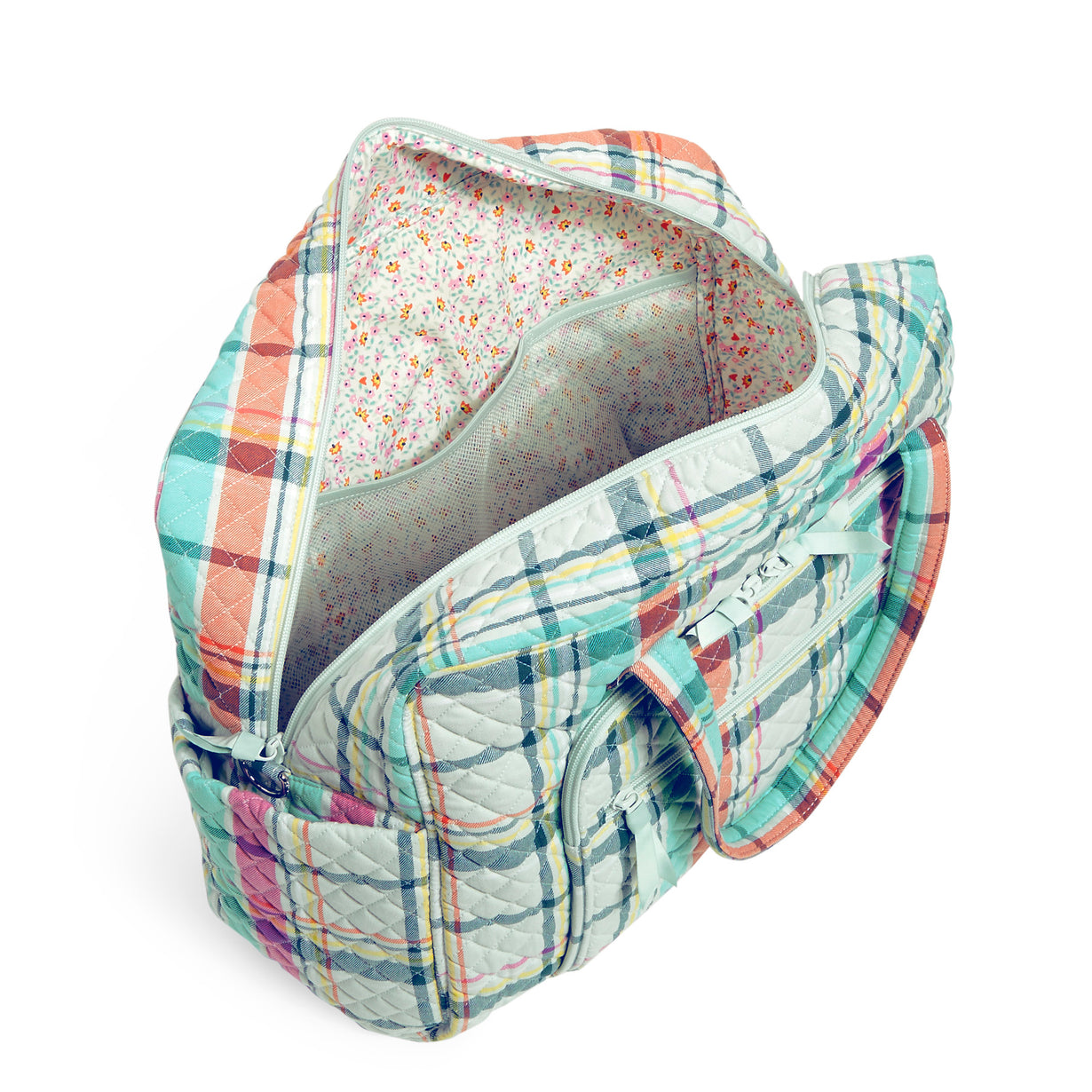 Weekender Travel Bag Pastel Plaid Inside