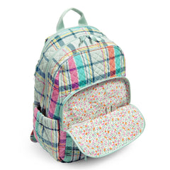 Campus Backpack Pastel Plaid Front Pocket