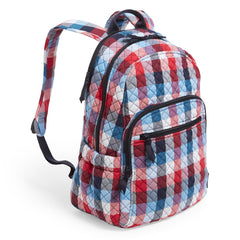 Campus Backpack Patriotic Plaid Side Zipper and Front Pocket