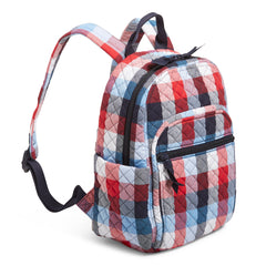 Small Backpack Patriotic Plaid Side Pocket