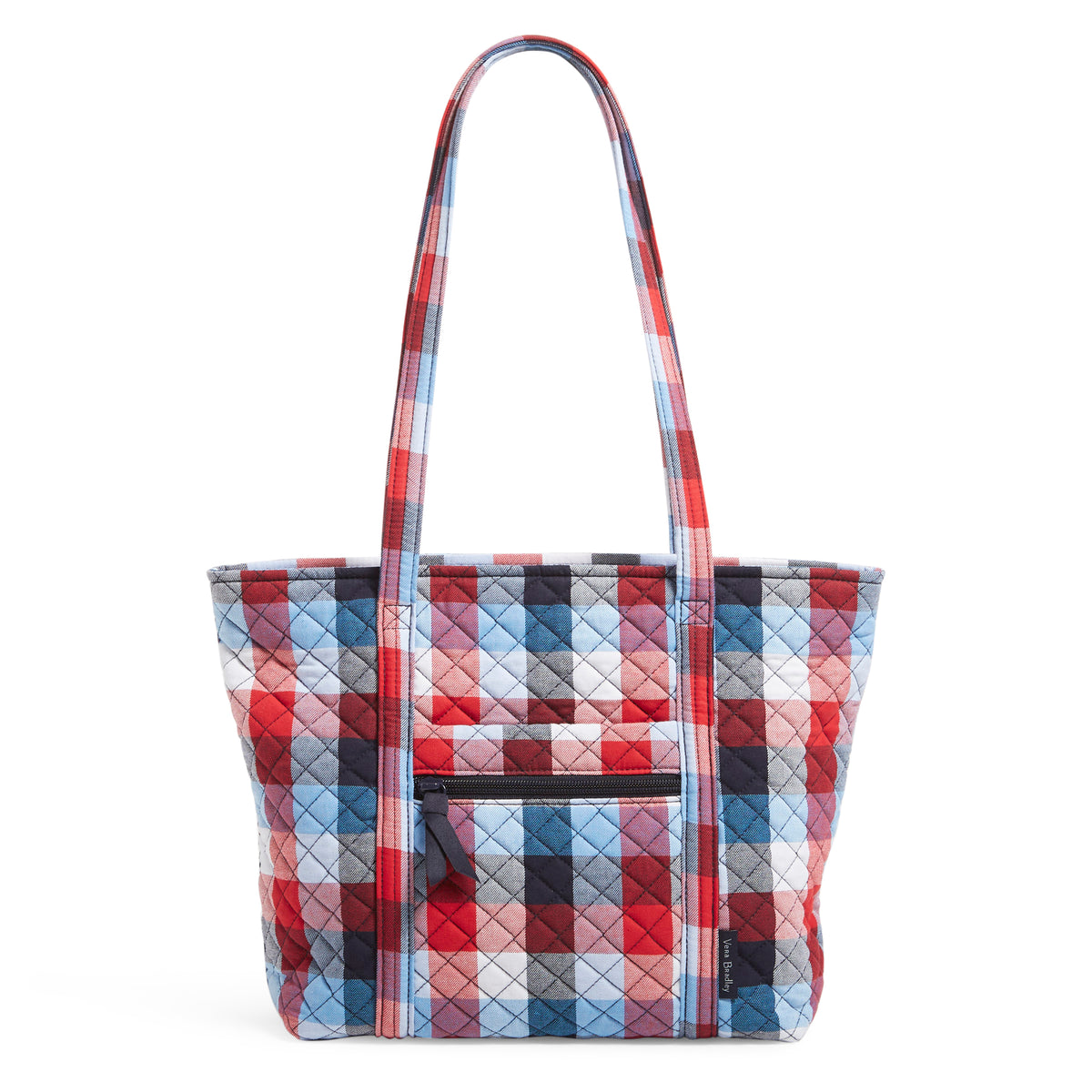 Small Vera Tote Patriotic Plaid Front Zipper