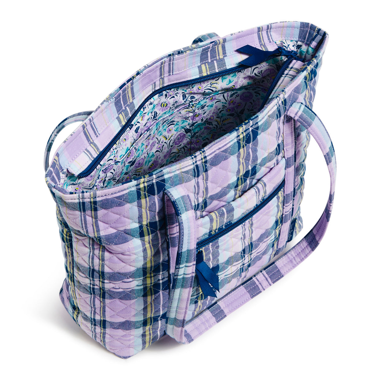 Small Vera Tote Bag - Amethyst Plaid