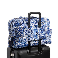 Weekender Travel Bag In Island Tile Blue