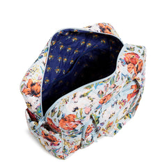 Vera Bradley Weekender Travel Bag in Sea Air Floral pattern, interior of the bag view.