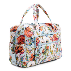 Vera Bradley Weekender Travel Bag in Sea Air Floral pattern, full side view.