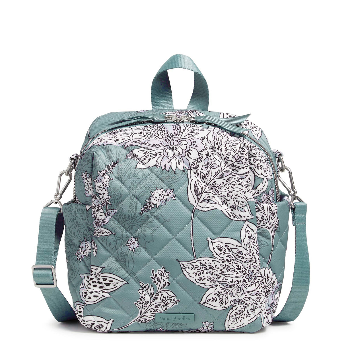 Convertible Small Backpack In Tiger Lily Blue Oar - Image 1 - Vera Bradley
