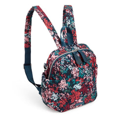 Convertible Small Backpack In Cabbage Rose Cabernet - Image 3 - Vera Bradley