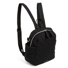 Convertible Small Backpack In Black - Side View