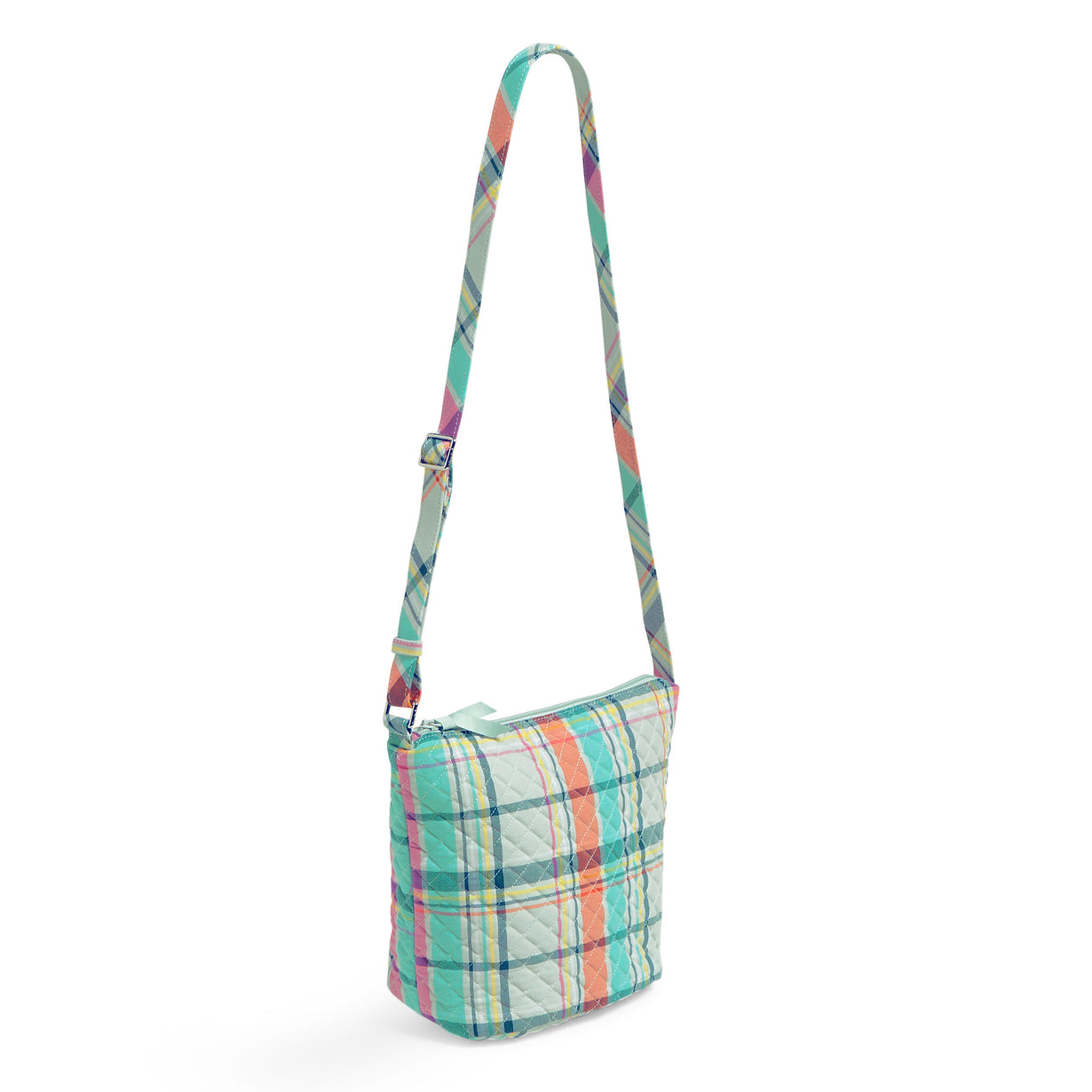 Bucket Crossbody Pastel Plaid Shoulder Strap