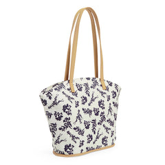 Straw Tote Adrift Coral Blue side