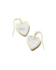 Heart Drop Earrings Gold Ivory Mother Of Pearl - Image 1 - Kendra Scott