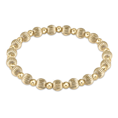 Enewton Dignity Grateful Pattern 6mm Bead Bracelet- Gold