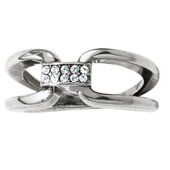 Meridian Silver Swing Duet Ring - Size 7 Front View