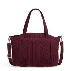 Pleated Multi-Strap Satchel Mulled Wine Front
