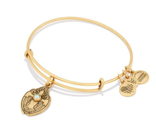 Crystal Dove Charm Bangle Gold 