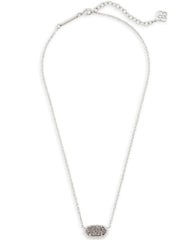 Elisa Rhodium Platinum Drusy Necklace chain