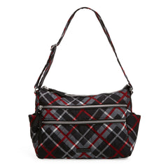 Front view of a Triple Zip Shoulder bag from Vera in Paris Plaid pattern