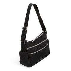 Triple Zip Shoulder Bag In Black 