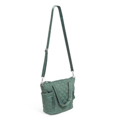 Small Multi-Strap Tote Bag In Olive Leaf - Adjustable Strap