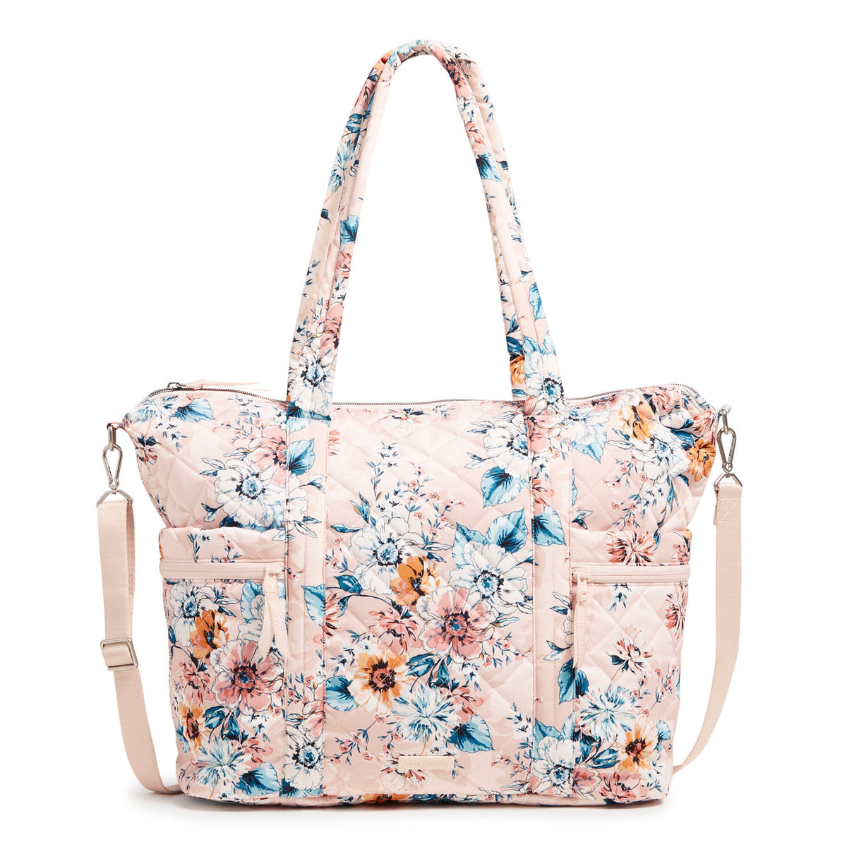 Large Multi-Strap Tote Peach Blossom Bouquet