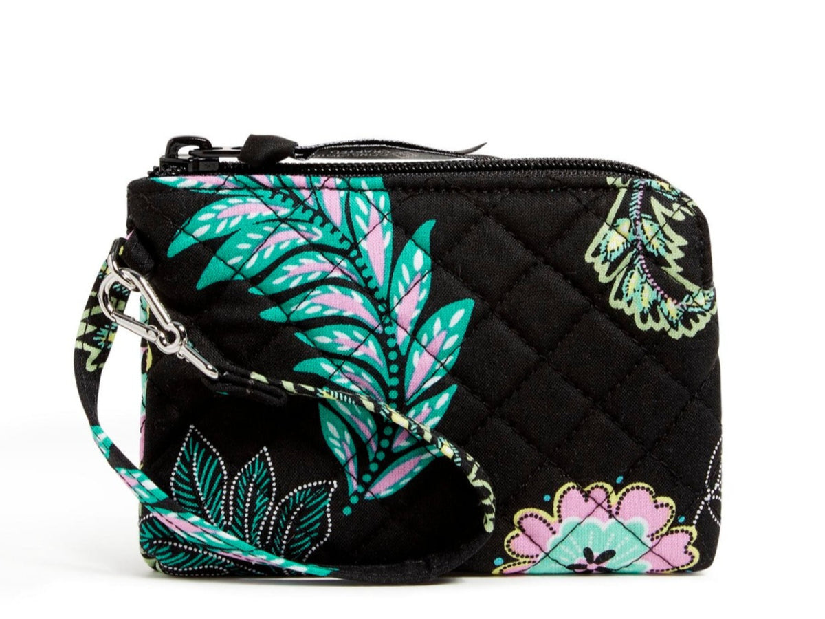 Vera Bradley Clip & Zip Mini Pouch In Island Garden Pattern.