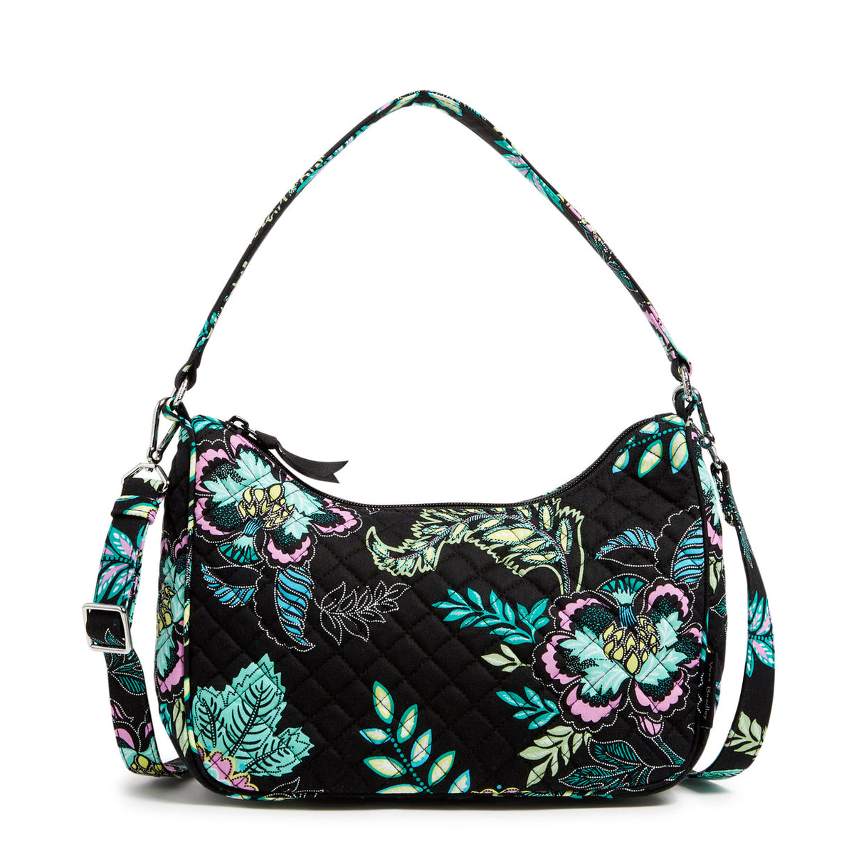 Vera Bradley Frannie Crescent Crossbody In Island Garden Pattern.