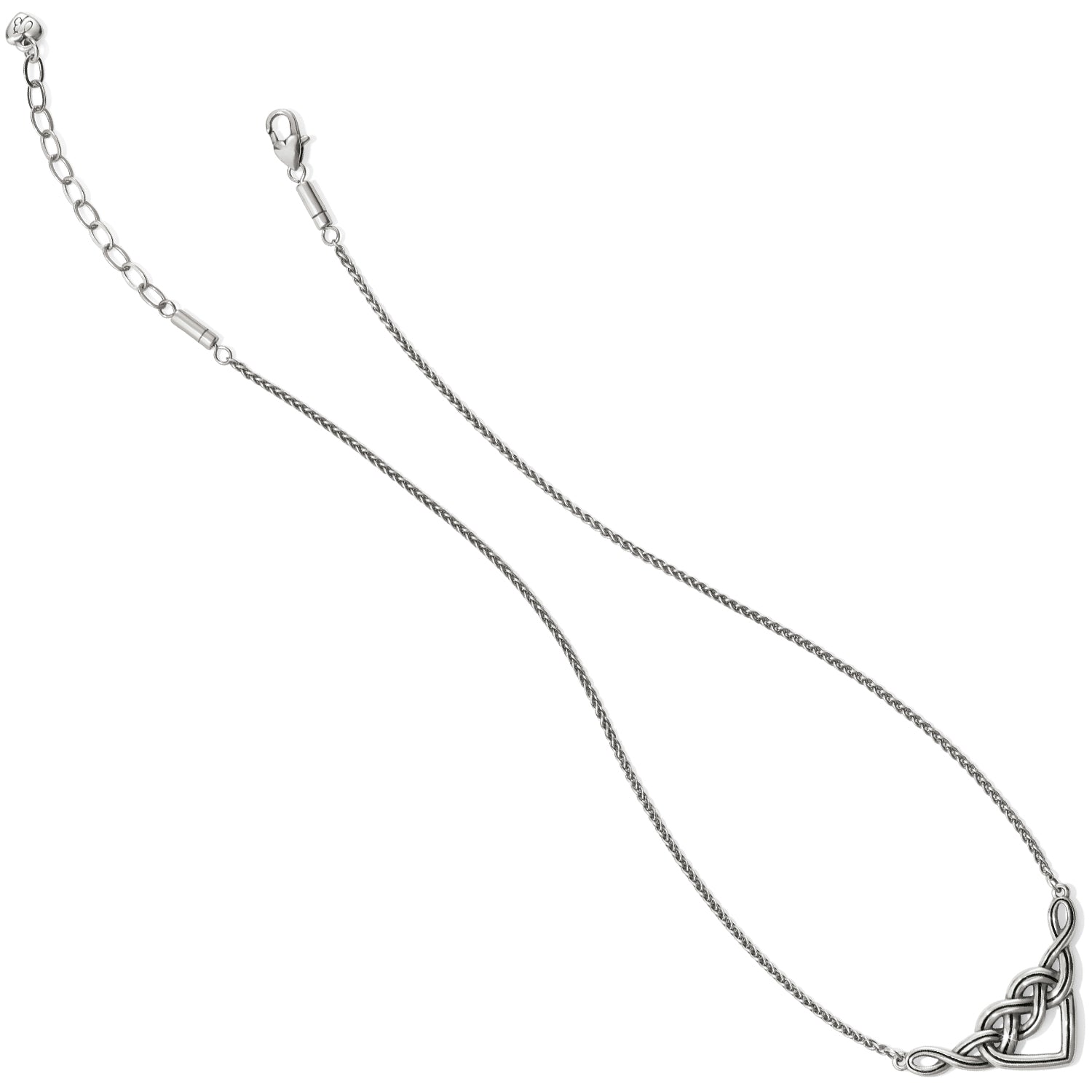 Interlok Silver V Heart Necklace