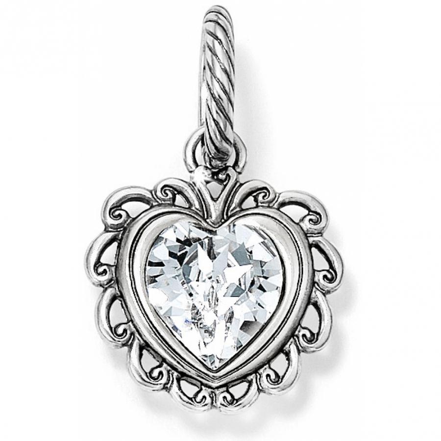 Remarkable Silver Heart Charm Front View