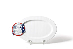 White Stripe Big Oval Platter