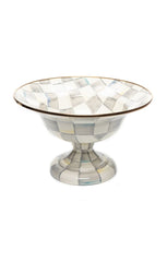 Sterling Check Enamel Compote - Large