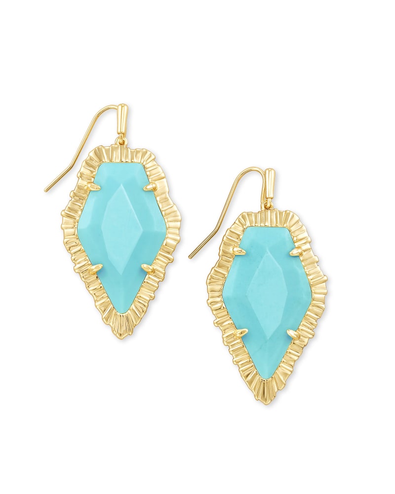 Kendra Scott Tessa Gold Drop Earrings In Light Blue Magnesite