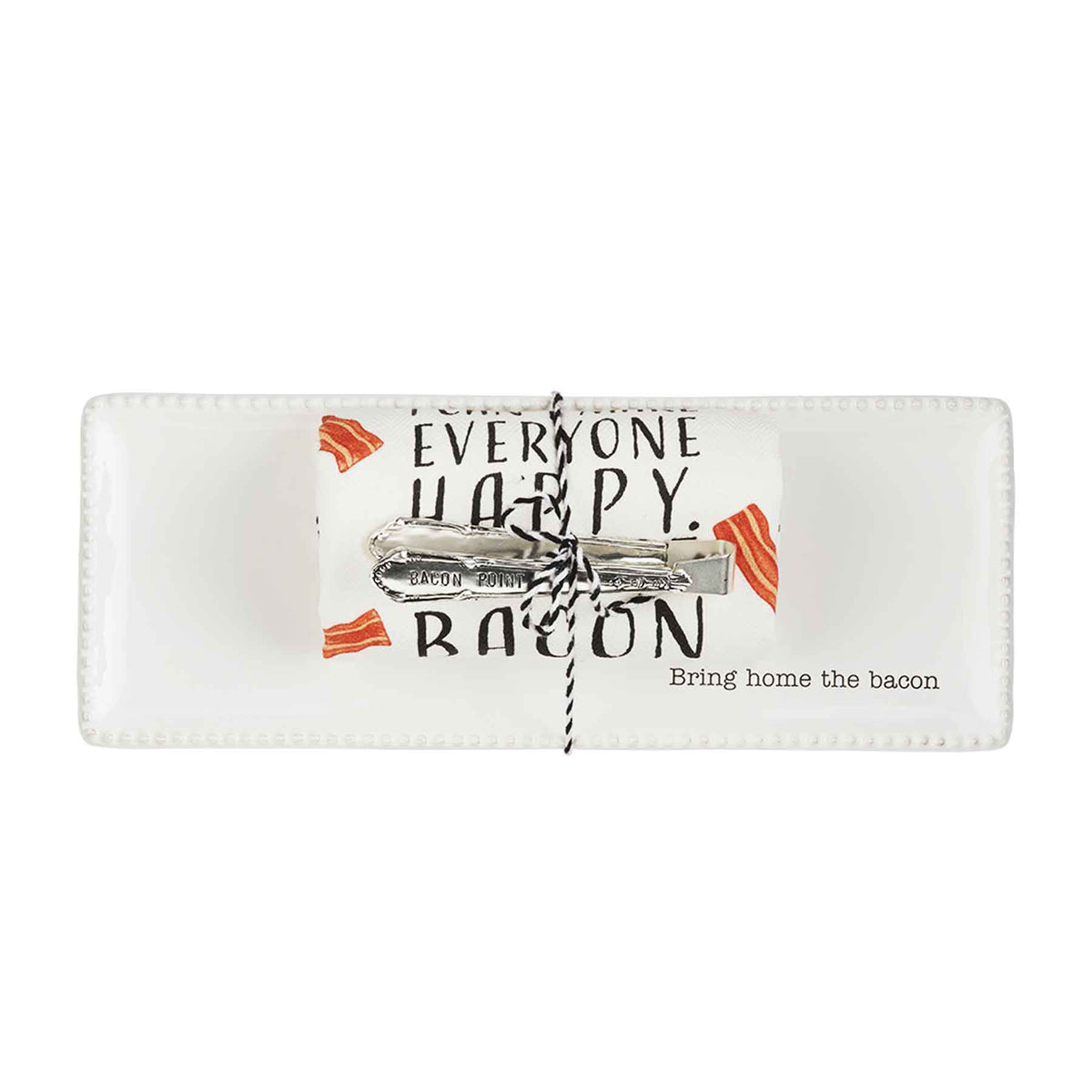 Mud Pie Bacon Tray & Towel Set