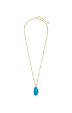 Baroque Ella Pendant Necklace Gold - Teal Howlite