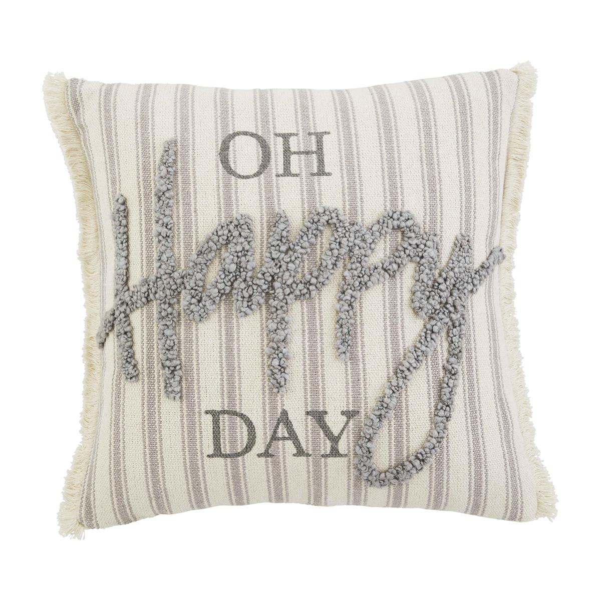 Mud Pie Oh Happy Day Tufted Pillow