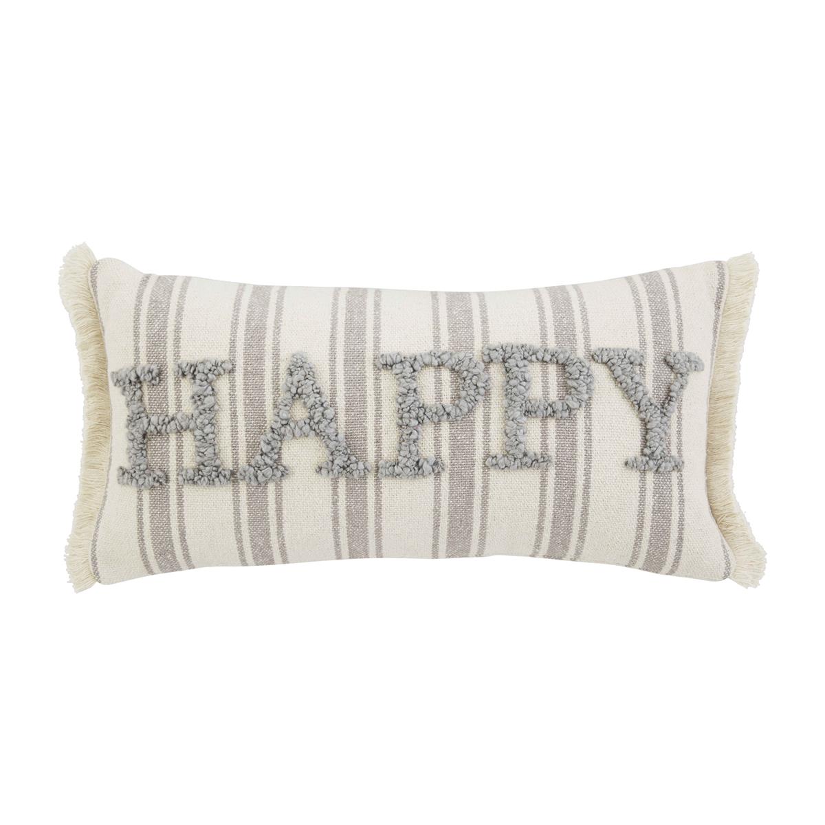 Mud Pie Happy Tufted Pillow