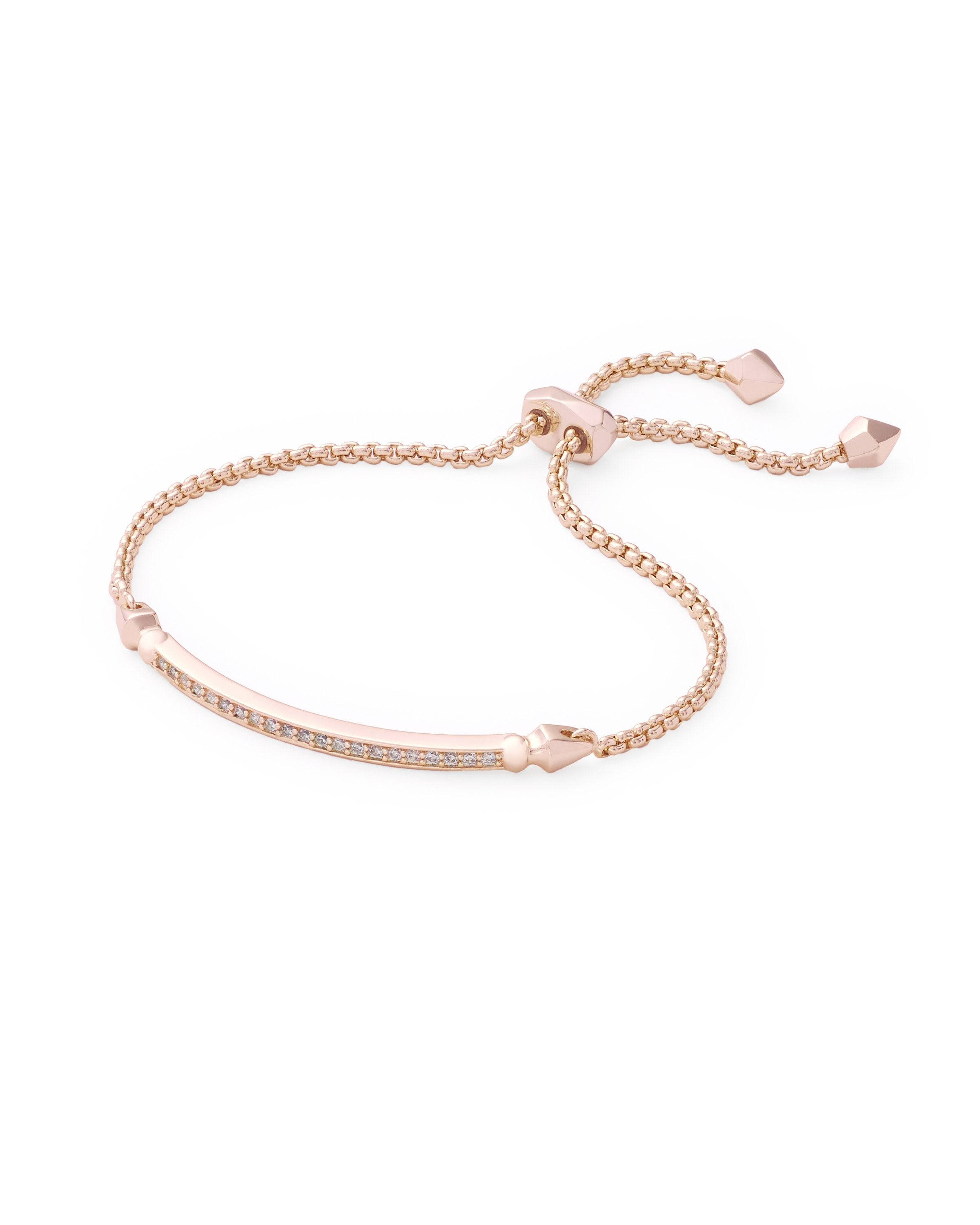 Ott Adjustable Chain Bracelet in Rose Gold Front View