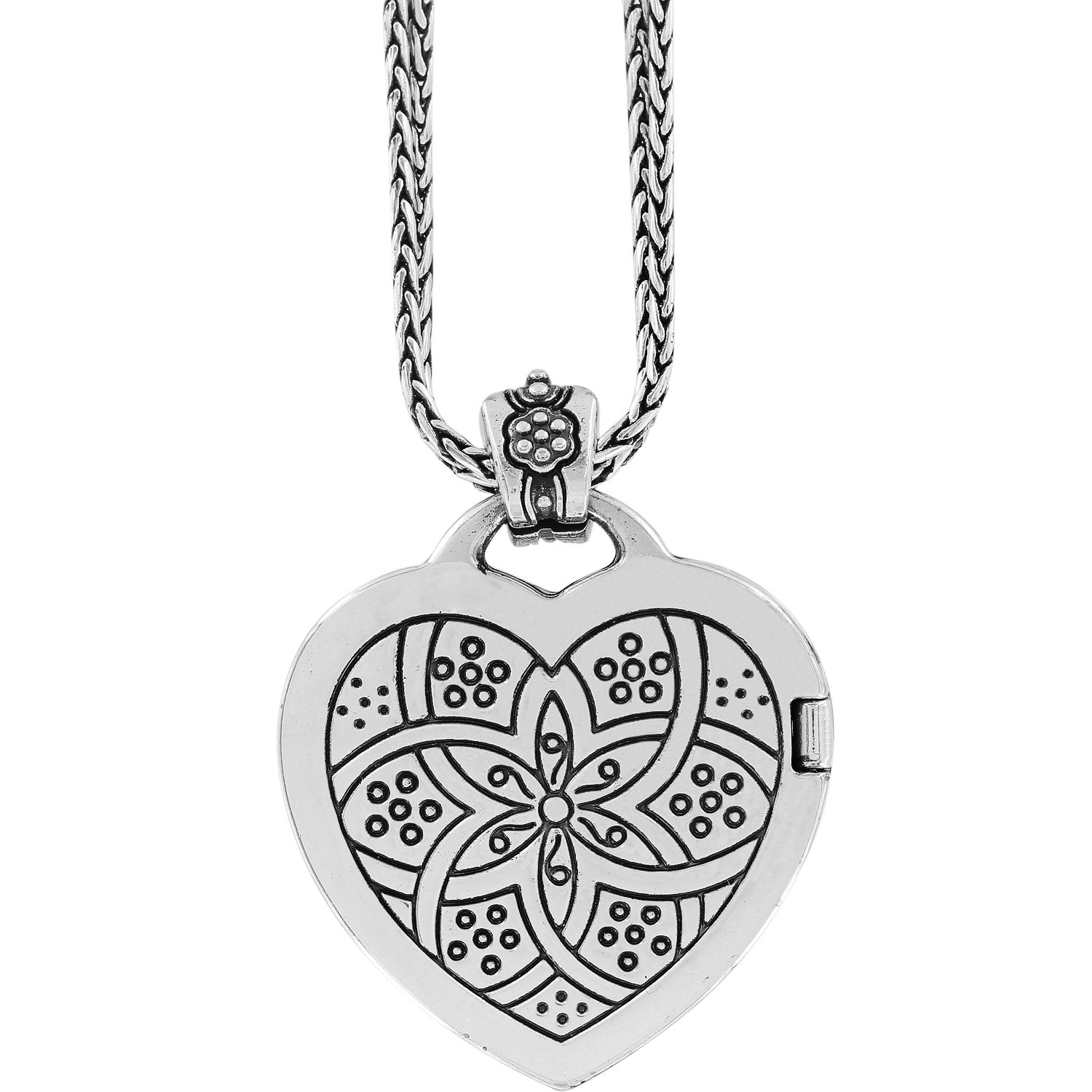 Floral Heart Locket Necklace Back View