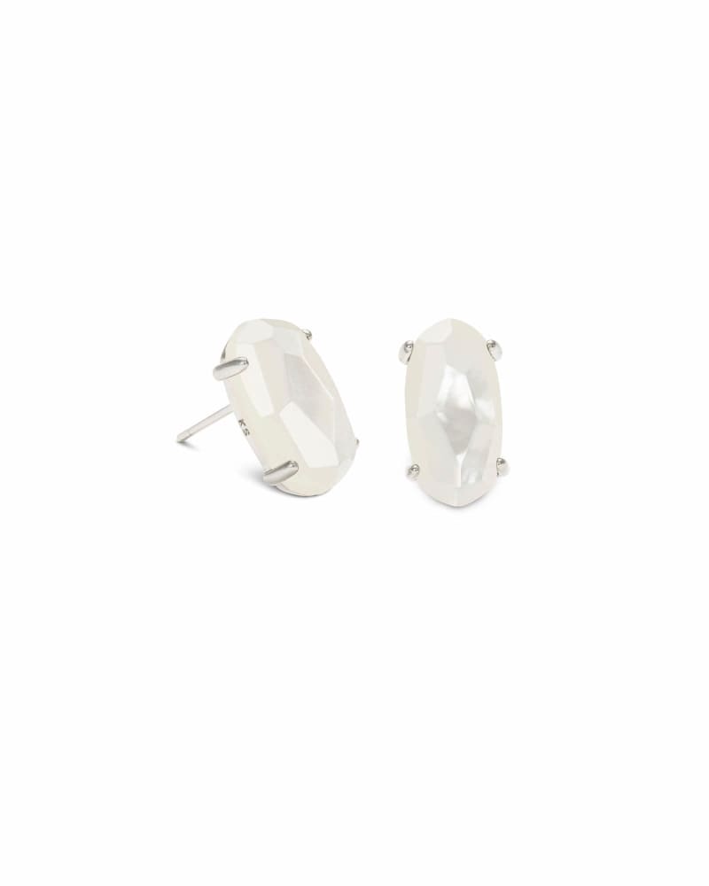 Betty Rhodium Ivory Mother Of Pearl Earrings