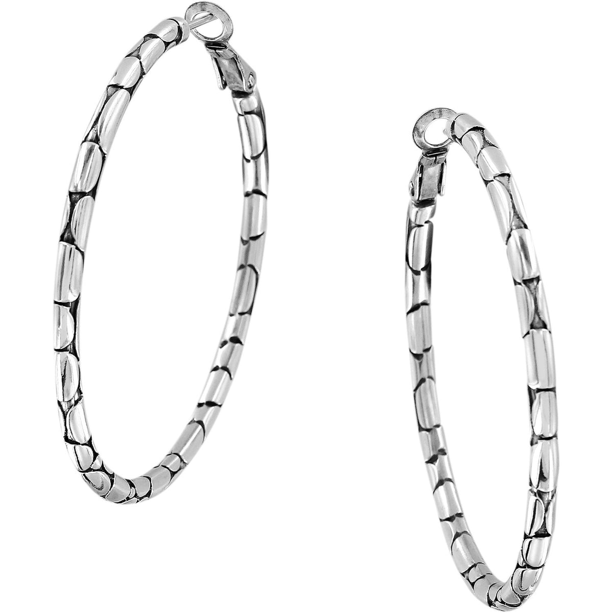 Pebble Large Hoop Earrings Front View