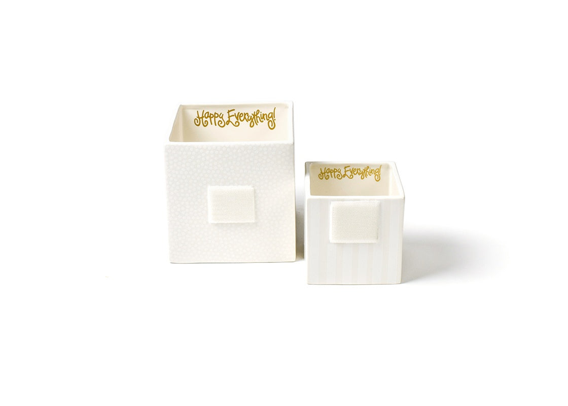 White Small Dot - Mini Nesting Cube Happy Everything Mini and Big View