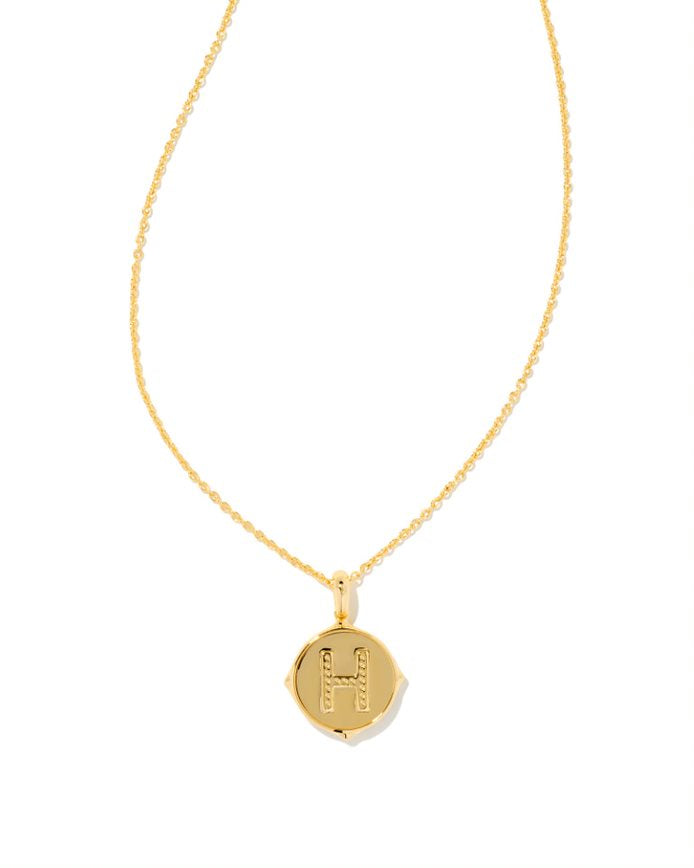 Letter H Disc Pendant Reversible Side 