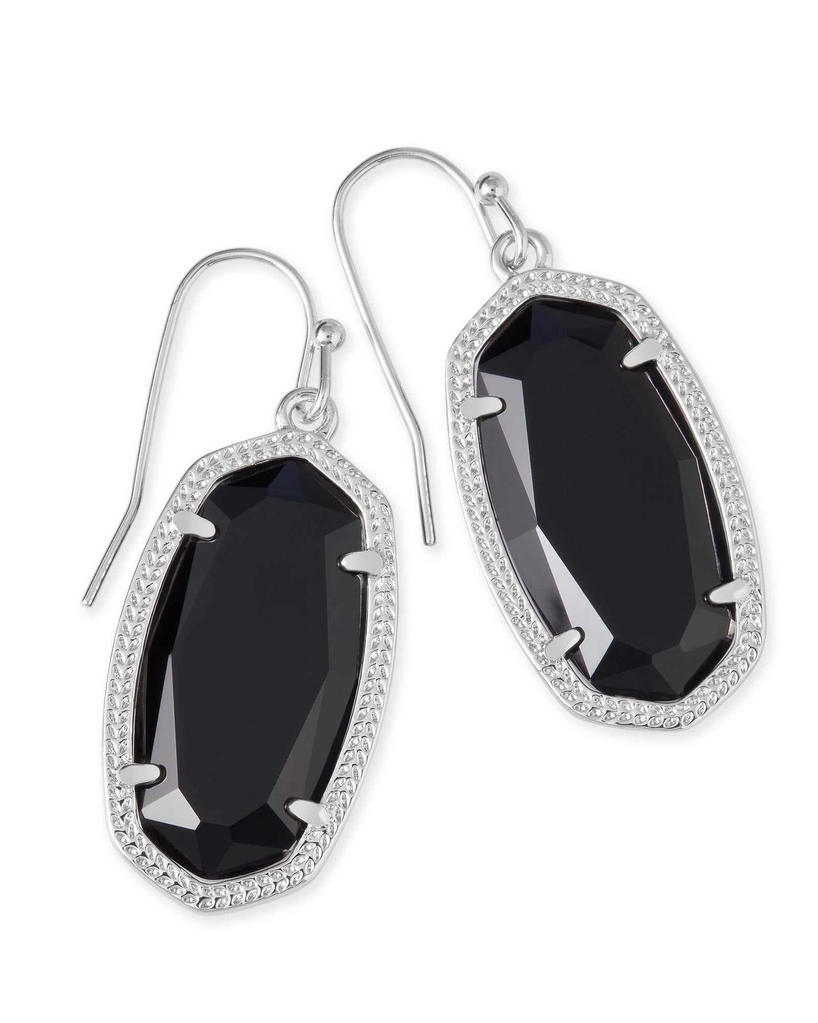 Dani Rhodium Earrings - Black