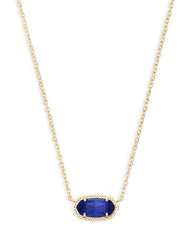 Elisa Gold - Cobalt Cat's Eye Necklace Front View